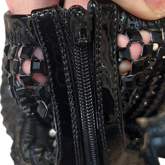CHRISTIAN LOUBOUTIN Kate Max Crystal-Embellished Patent-Leather Mesh Ankle Boots - Picture 16 of 16